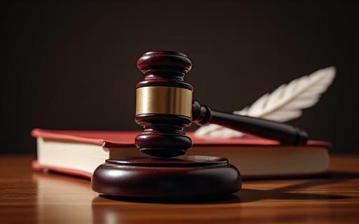 Un mazo de juez y un libro de leyes.